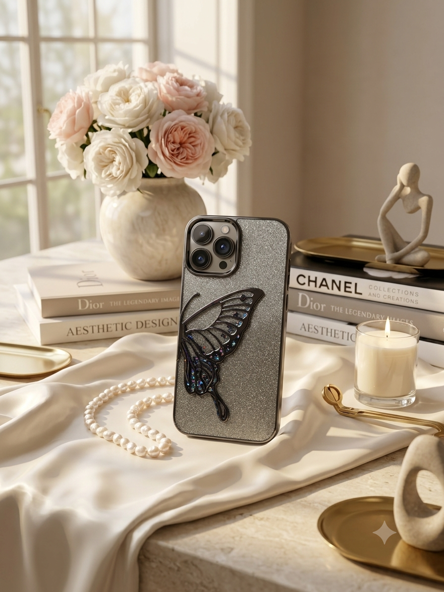 Luxury Glitter 3D Butterfly Phone Cover