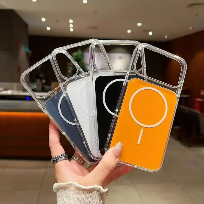 Premium MagSafe Clear Case for iPhone – Transparent Shockproof Cover with Magnetic Ring
